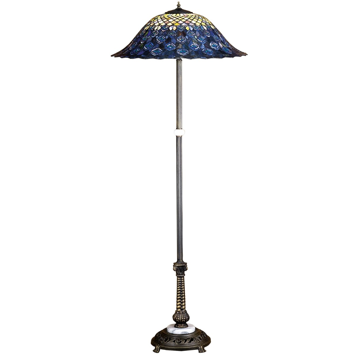 Meyda Tiffany 31104 Tiffany Glass Stained Glass Tiffany Floor Lamp from the Peacock Feather Collection LightingDirect