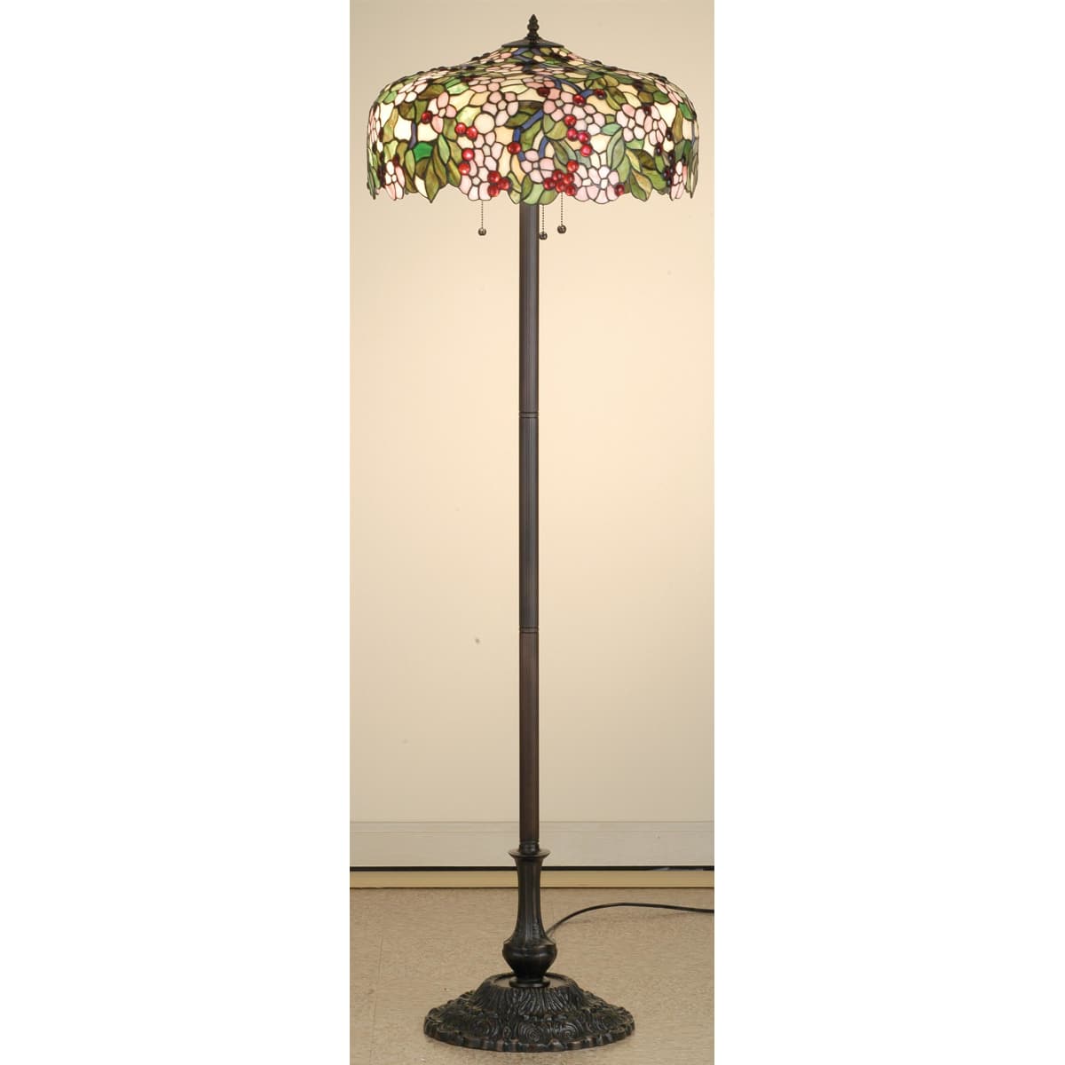 Meyda Tiffany 66466 Tiffany Glass Stained Glass / Tiffany Floor Lamp from  the Cherry Blossom Collection - LightingDirect.com