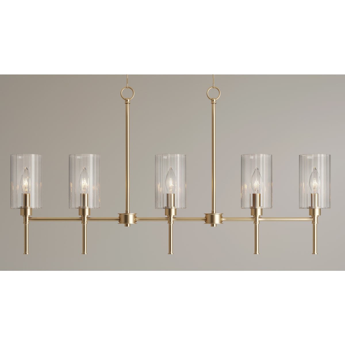 Millennium Lighting 9925 MG Modern Gold Chastine 5 Light 36 Wide Linear Chandelier LightingDirect