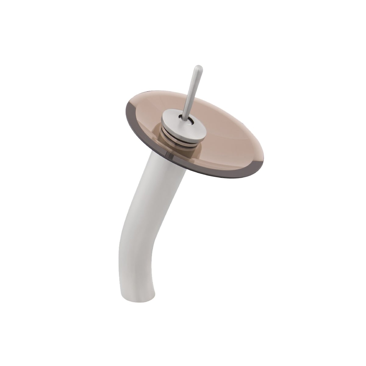 Miseno Ml100 Bnt Brushed Nickel Brown Glass 1 2 Gpm Single Hole Waterfall Disc Vessel Bathroom Faucet Faucet Com
