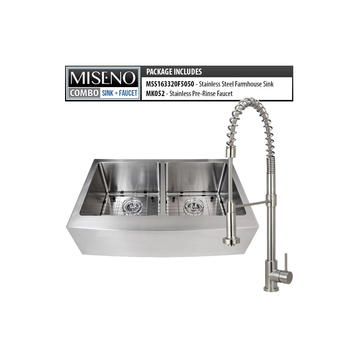 Miseno Mno163320f5050 Mk052 B 16 Gauge Stainless Steel Brushed