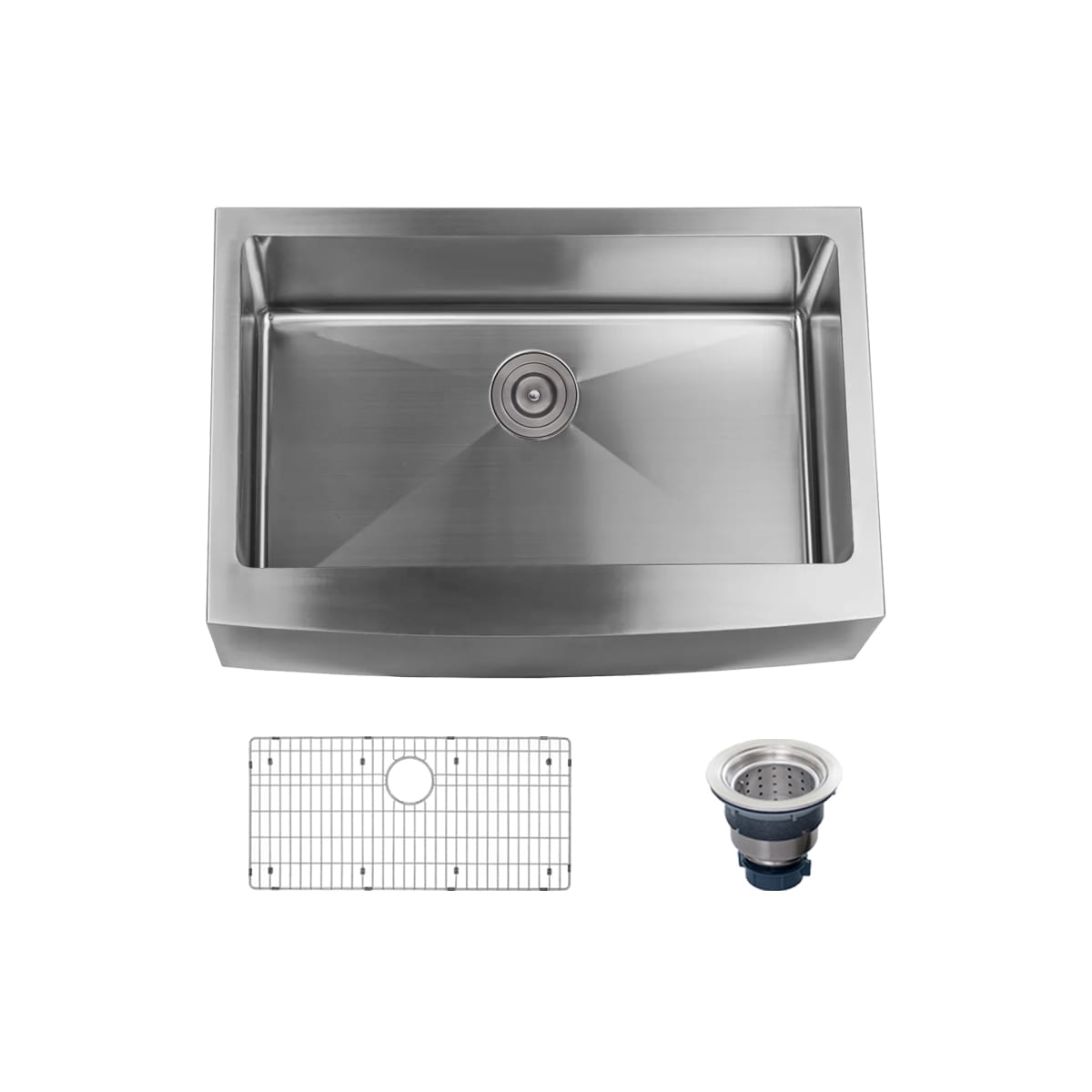 Miseno Mno163020f 16 Gauge Stainless Steel Farmhouse 30 Single 16 Gauge Stainless Steel Farmhouse
