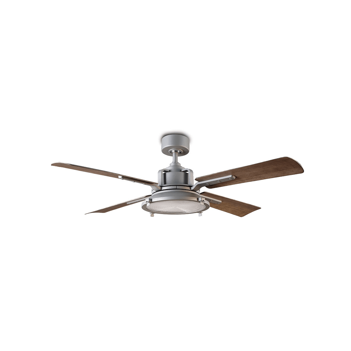 Modern Forms FR-W1818-56L-GH/WW Graphite Weathered Wood / 3000K Nautilus  56 4-Blade Indoor / Outdoor Smart LED Ceiling Fan with Remote Control and  Remote Control 
