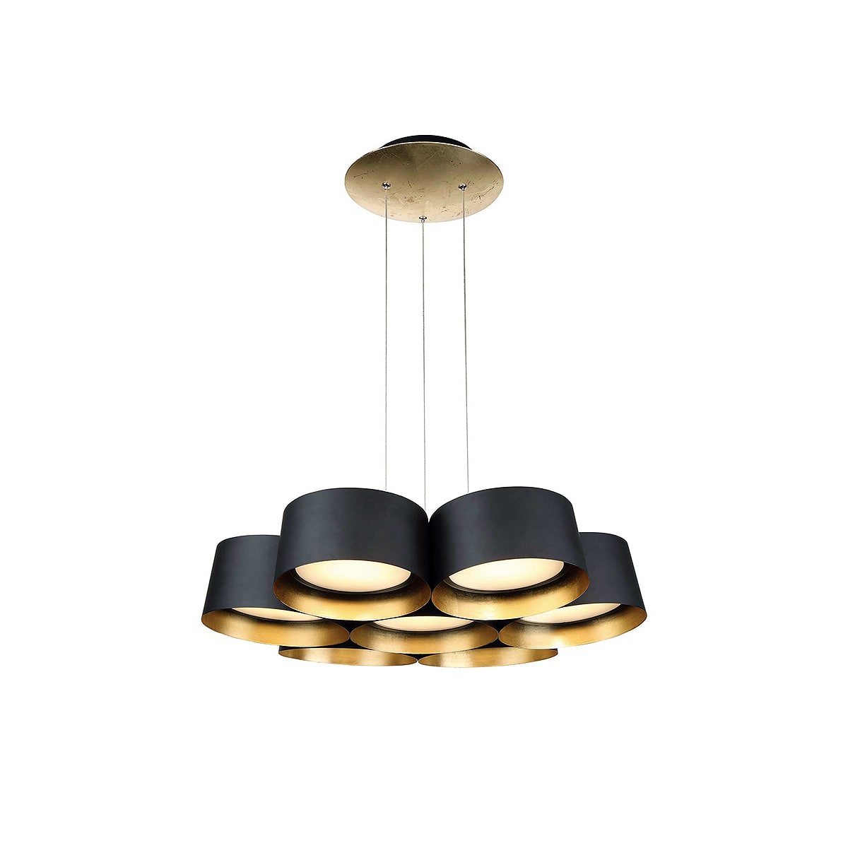 Modern Forms PD 52724 GL Gold Leaf Marimba 7 Light 24 Wide Integrated LED Chandelier LightingDirect