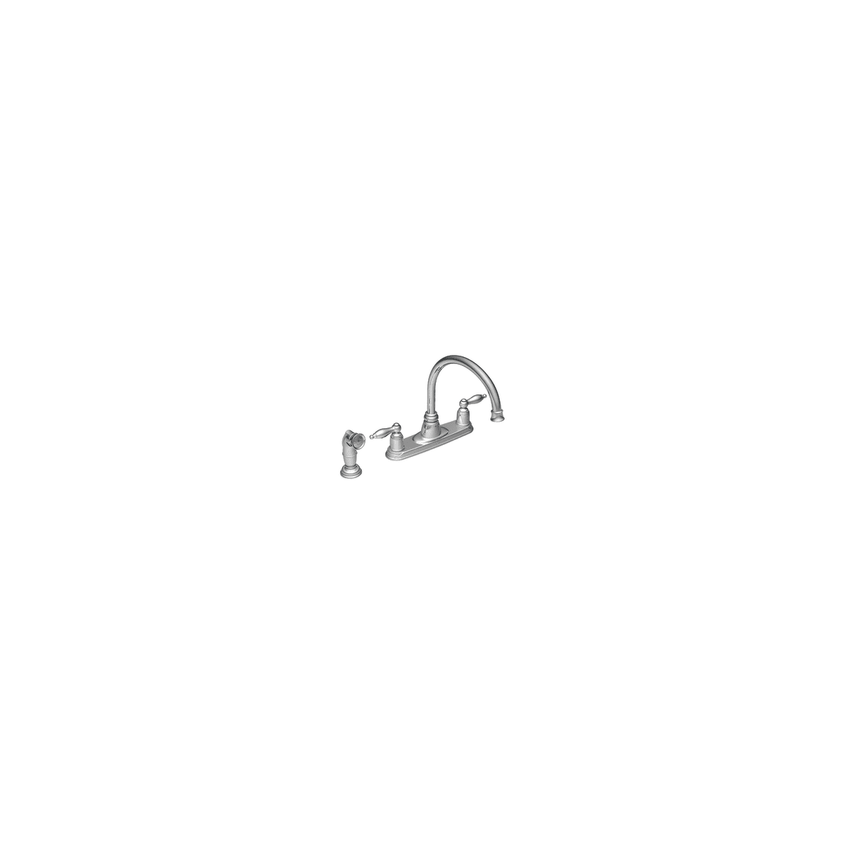 Moen 7905 Chrome Double Handle Kitchen Faucet With Metal Lever