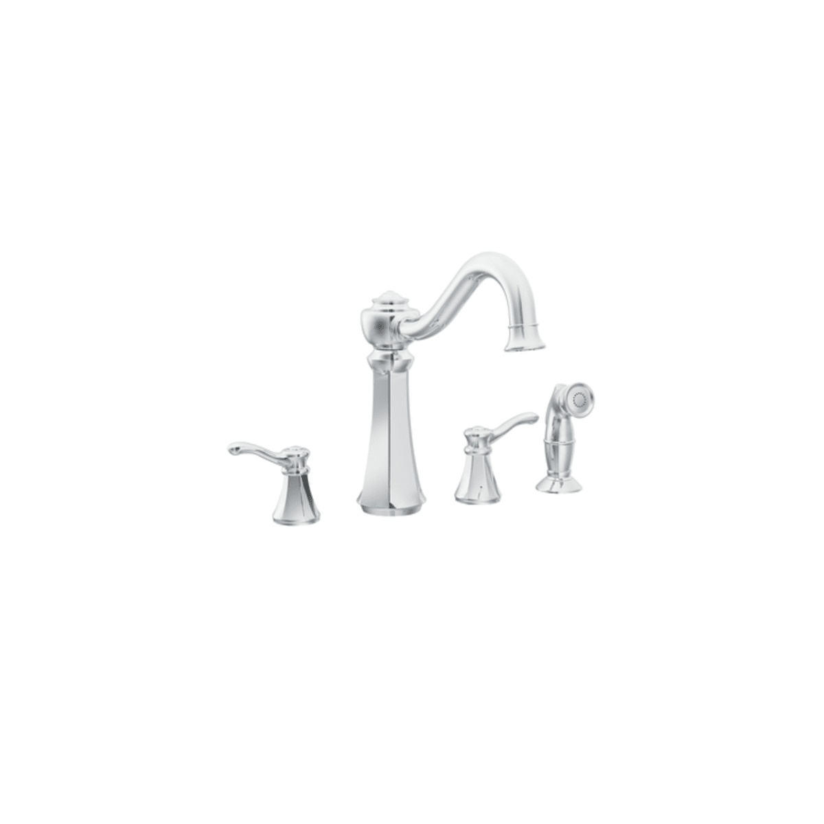 Moen Ca7068 Chrome Double Handle Kitchen Faucet With Matching Side