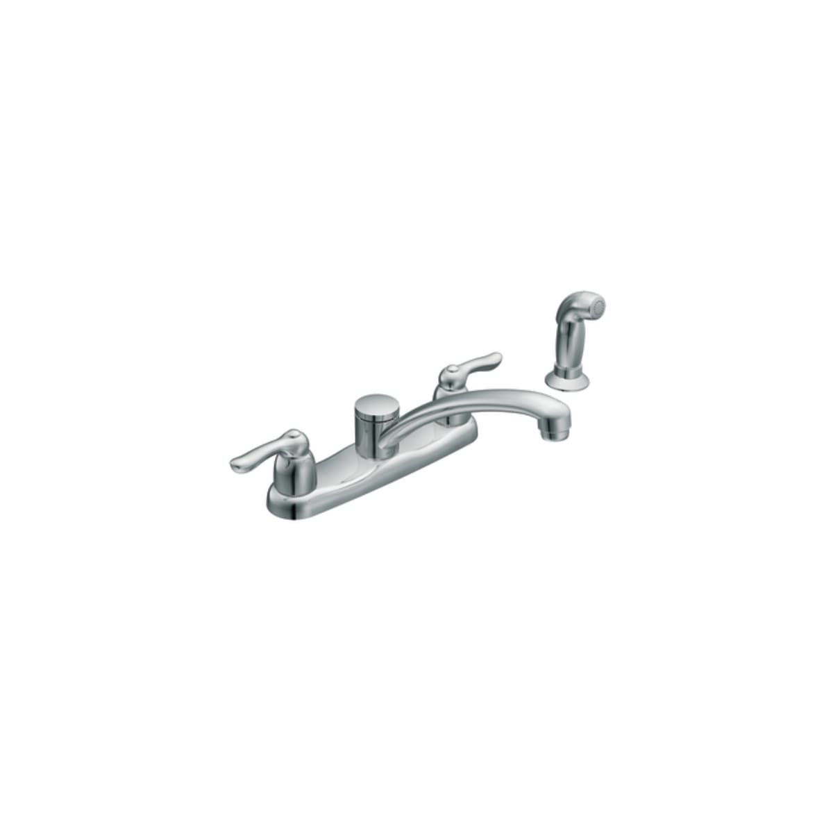 Moen Ca7907 Chrome Double Handle Kitchen Faucet With Metal Lever