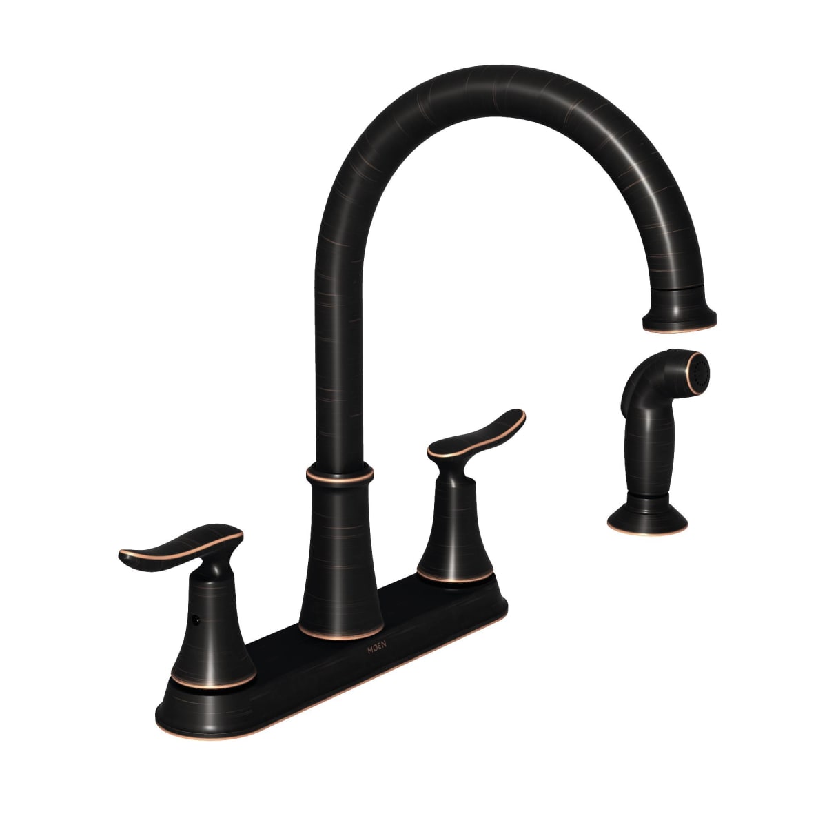 Moen 87015brb Terranean Bronze High Arc Kitchen Faucet With Side