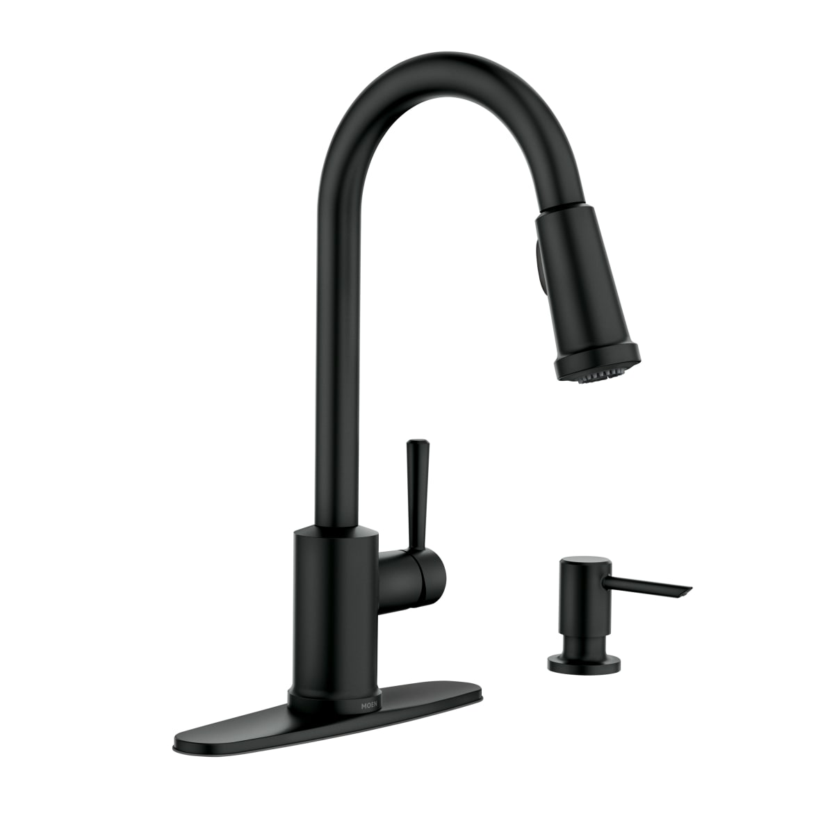 Moen 87090bl Matte Black Indi Pullout Spray High Arc Kitchen
