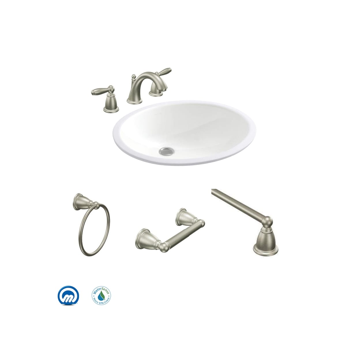 Moen Brantford And Kohler Caxton Combo 2 Bn Brushed Nickel With