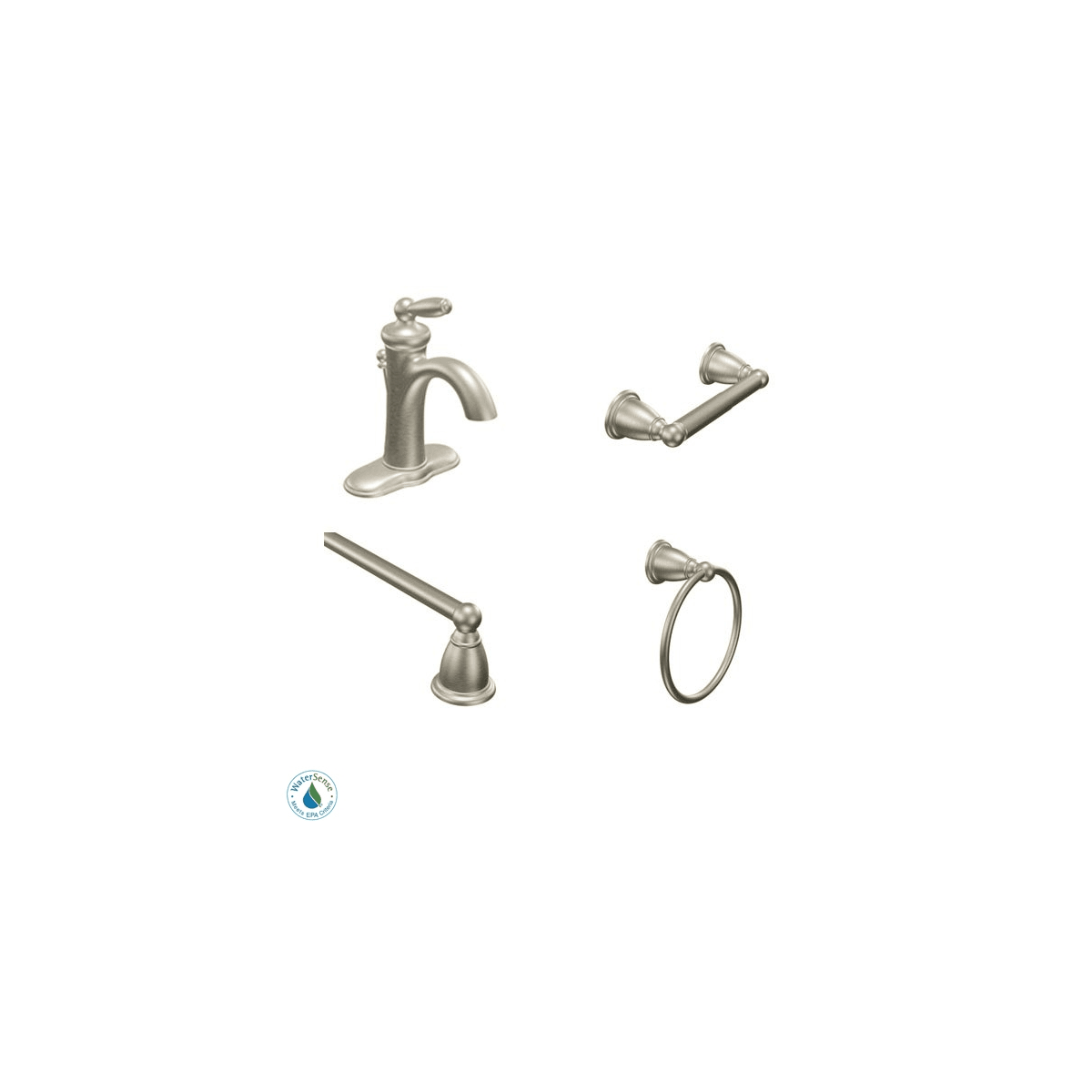 Moen Brantford Faucet And Accessory Bundle 2bn Brushed Nickel With