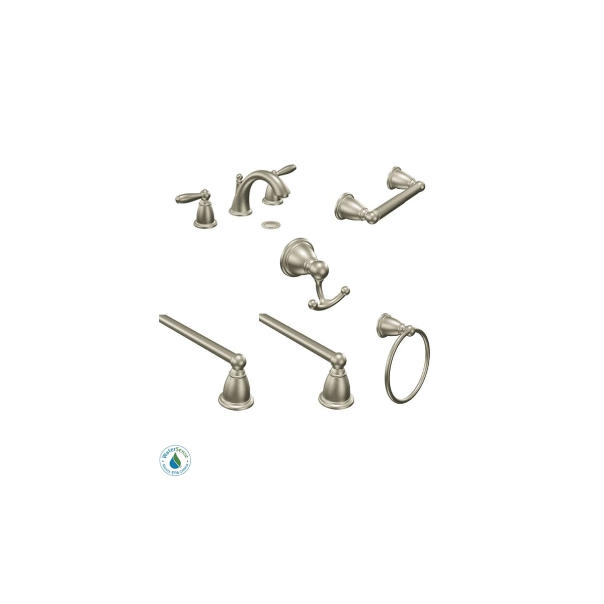 Moen Brantford Faucet And Accessory Bundle 4bn Brushed Nickel With
