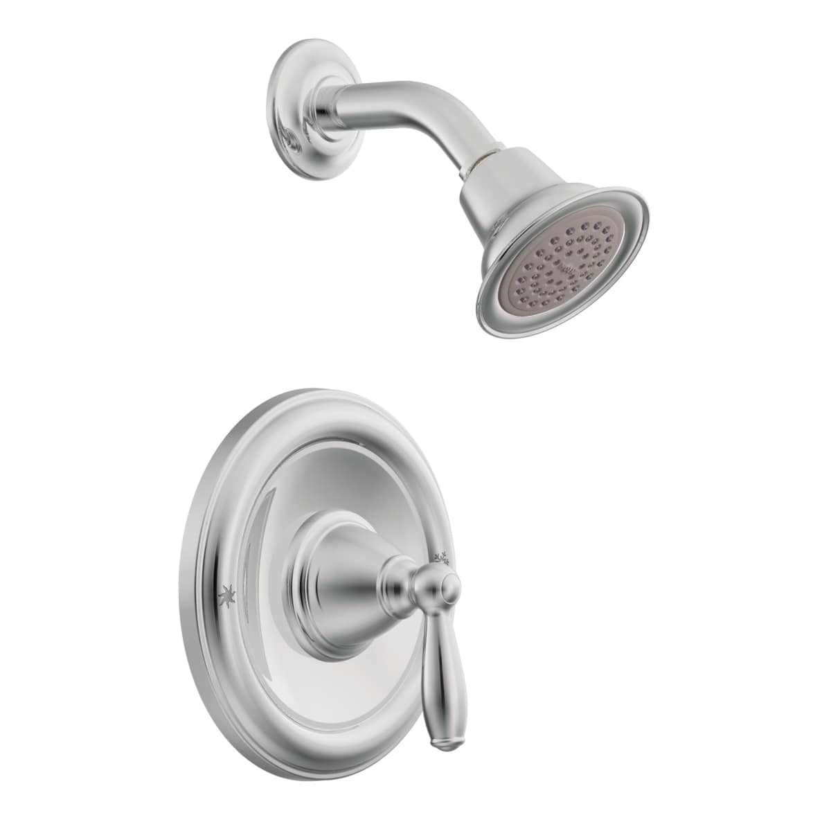 Moen T62152 Chrome Single Handle Posi Temp Pressure Balanced Shower Trim With Shower Head From The Brantford Collection Less Valve Faucet Com