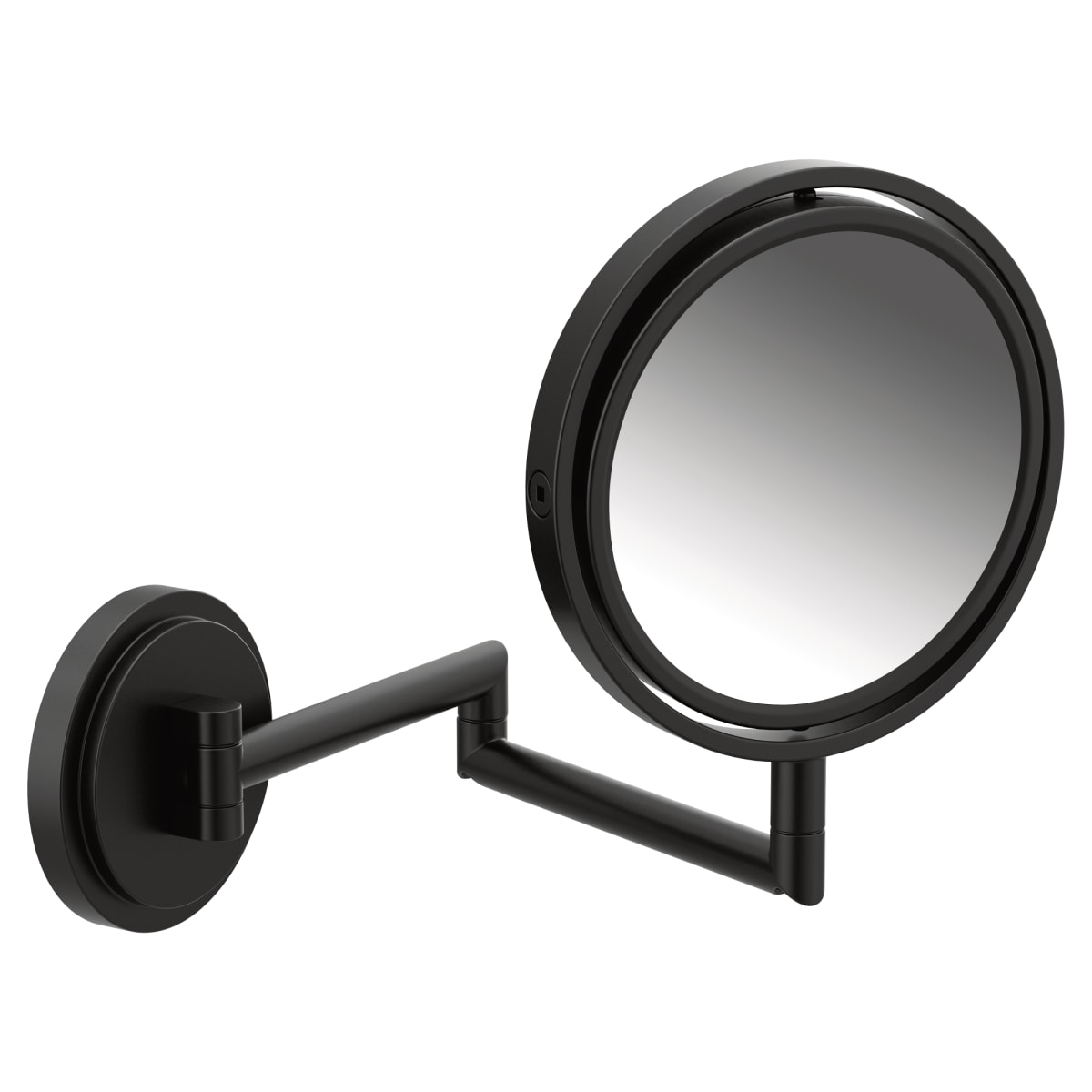 Moen YB0892BL Matte Black Arris Wall Mounted Makeup Mirror with Time  Magnification