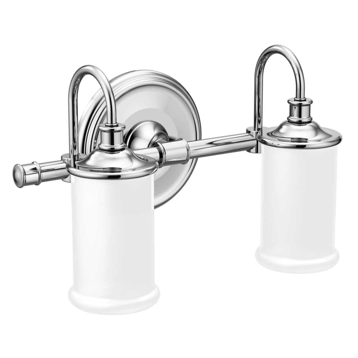 Moen YB6462CH Chrome Belfield 2 Light Reversible Bathroom Vanity Light with  Frosted Shades - FaucetDirect.com