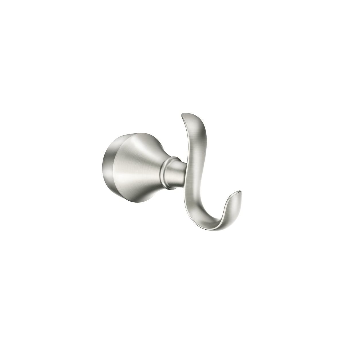 Moen MY6203BN Brushed Nickel Hamden Wall Mounted Single Robe Hook with Press  & Mark and SpotResist Technology 