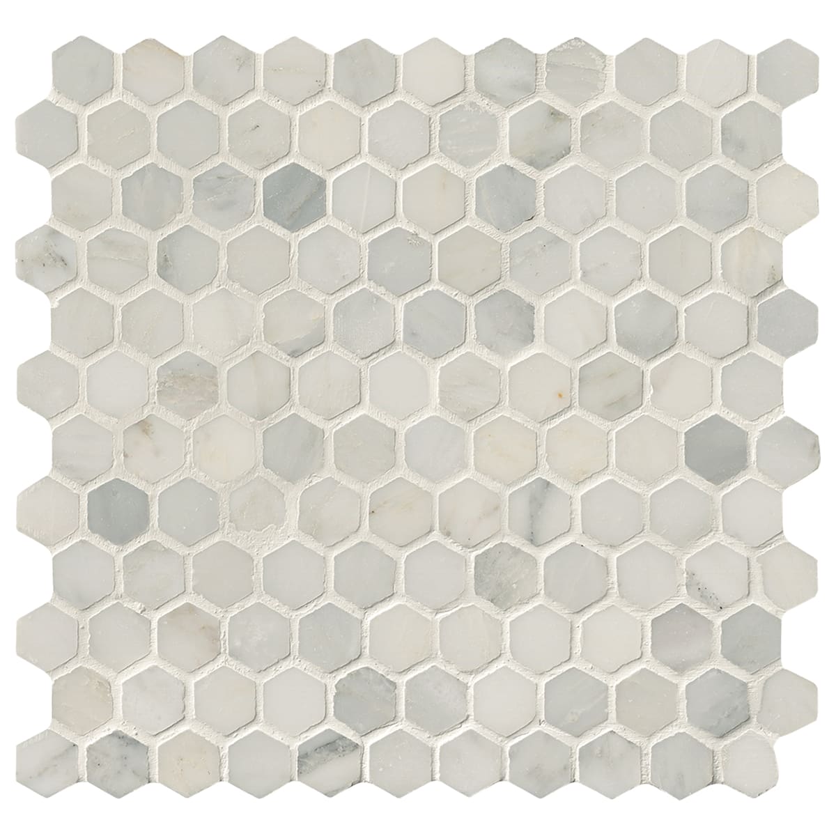 Honed Hex mosaic Arabescato carrara marble tile