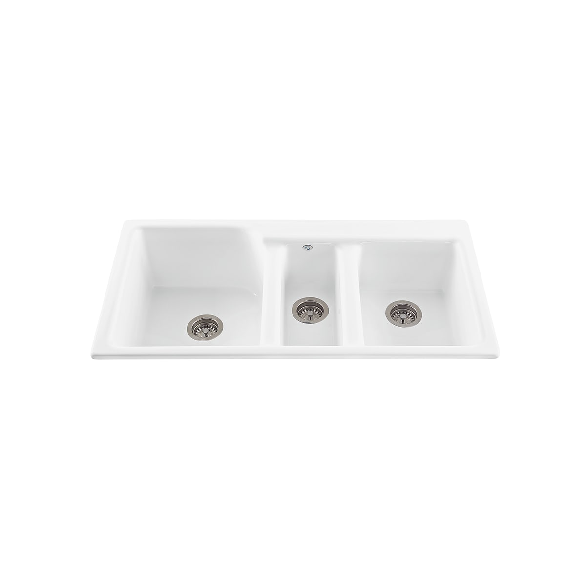 Mti Baths Mbks60 Wh White Basics 42 Undermount Triple Basin Undermount Triple Basin