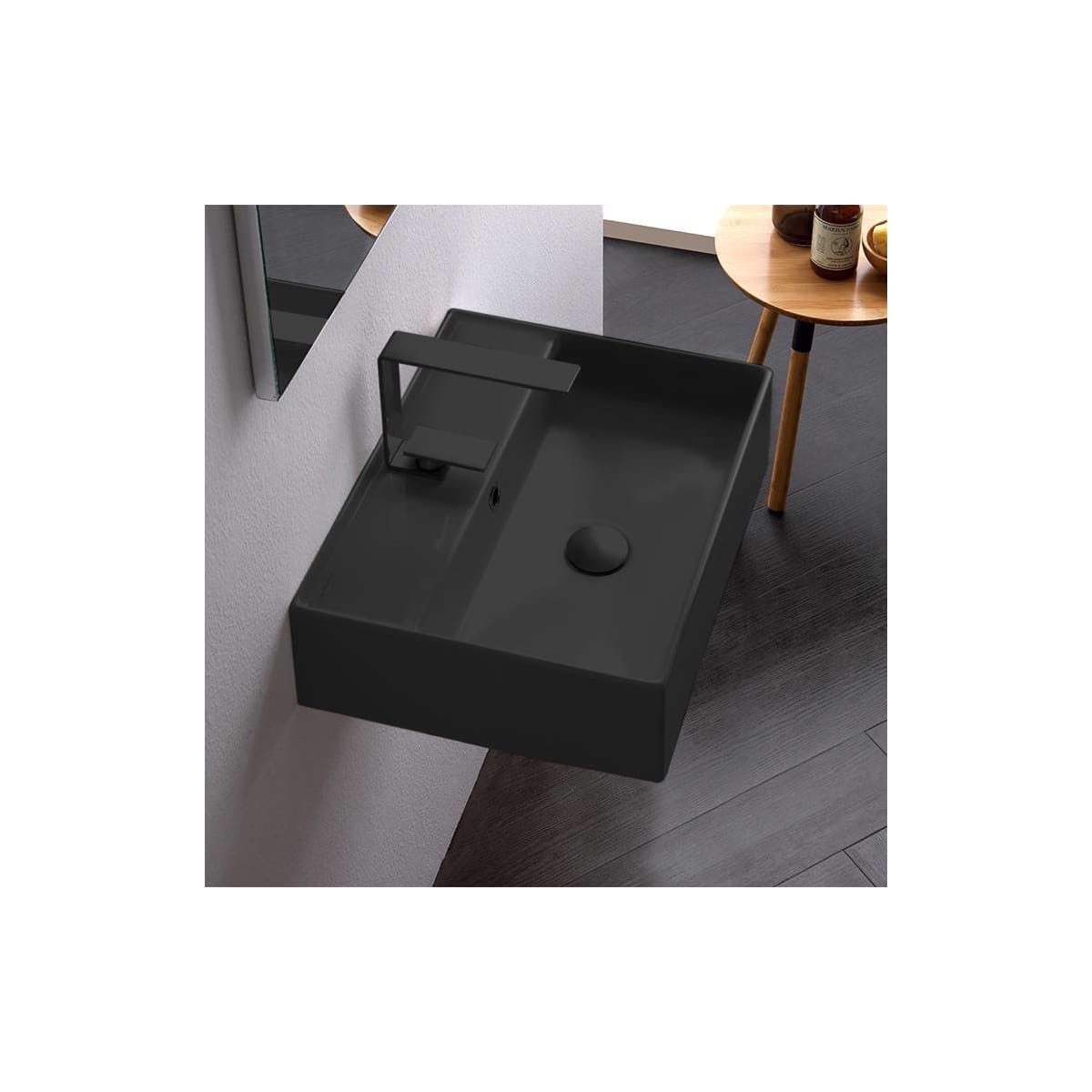 Nameeks Scarabeo 5111 One Hole White Scarabeo Teorema 2 0 20 Rectangular Ceramic Vessel Or Wall Mounted Bathroom Sink With One Faucet Hole Includes Overflow Faucetdirect Com
