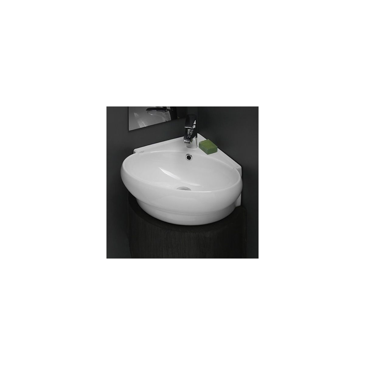Nameeks Cerastyle 002000 U One Hole White Cerastyle 20 Ceramic Wall Mounted Bathroom Sink With One Faucet Hole Includes Overflow Faucet Com