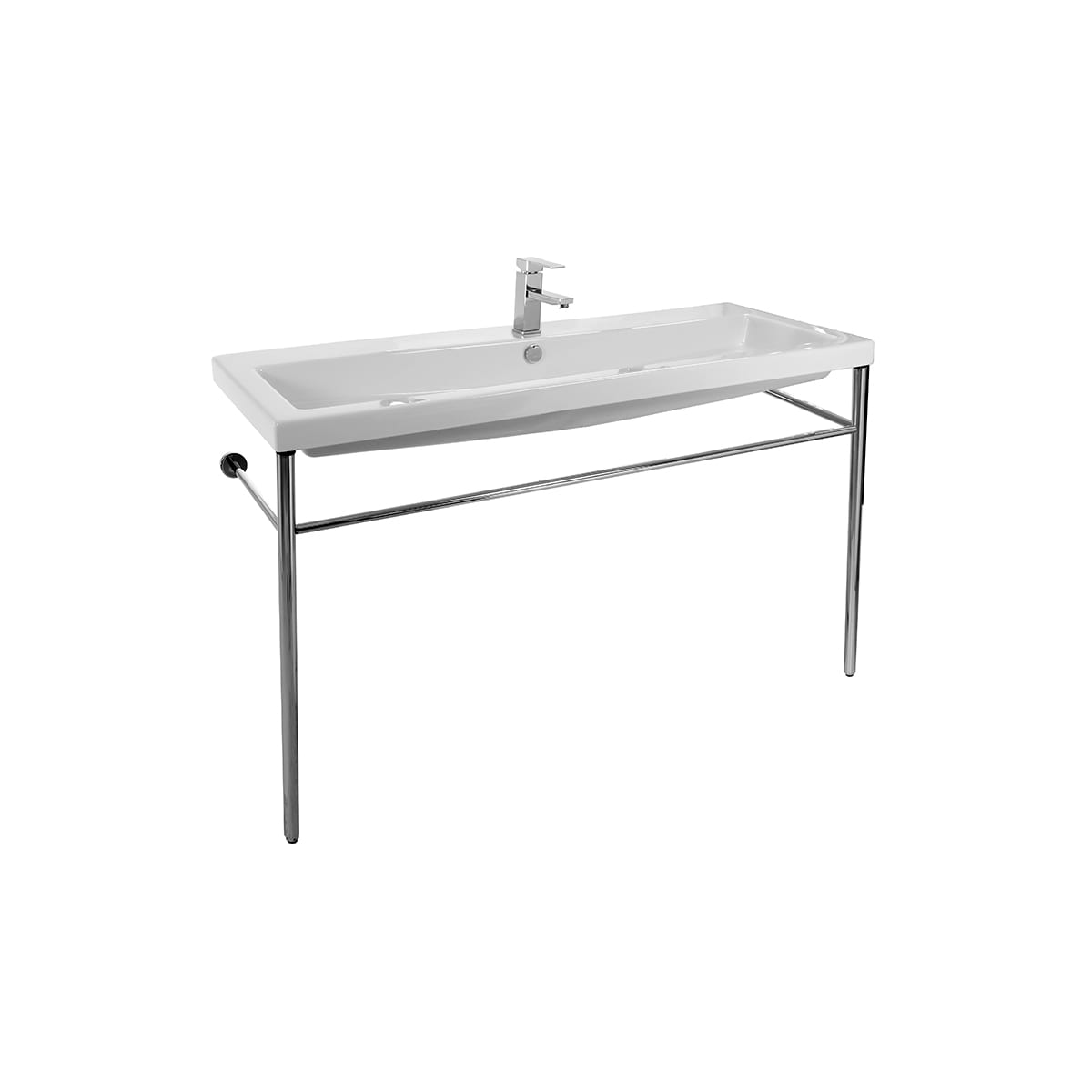 Nameeks Tecla Can05011a Con One Hole White Tecla 47 1 4 Ceramic Bathroom Sink For Console Installation With One Faucet Hole Includes Overflow Faucetdirect Com
