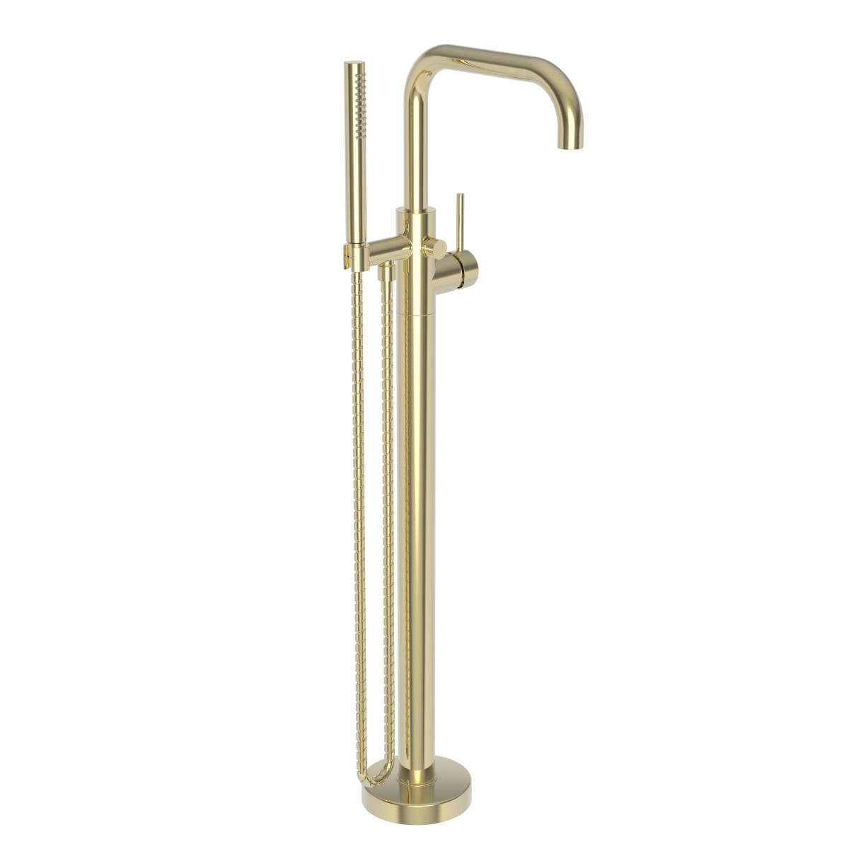 Newport Brass 1400-4261/10 Satin Bronze (PVD) East Square Floor Mounted Tub  Filler with Built-In Diverter - Includes Hand Shower 