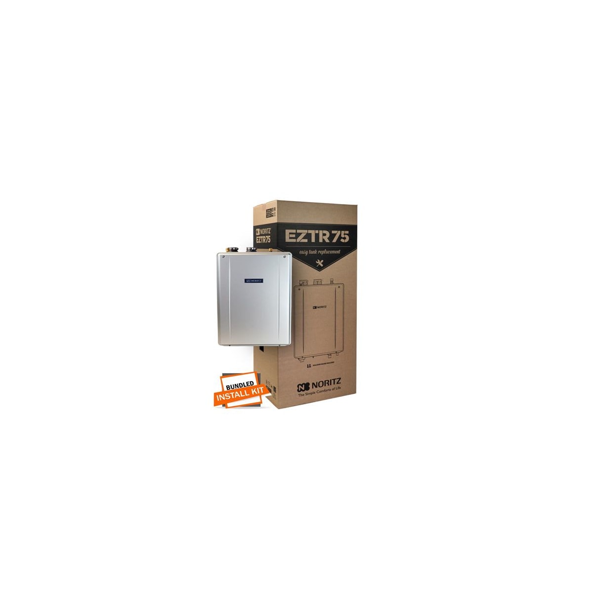 Noritz EZTR75-NG Natural Gas 11.1 GPM 199900 BTU 120 Volt Residential  Natural Gas Tankless Water Heater with 2 Conversion Kit, Isolator Valve,  and 25' Flex Vent - VentingDirect.com