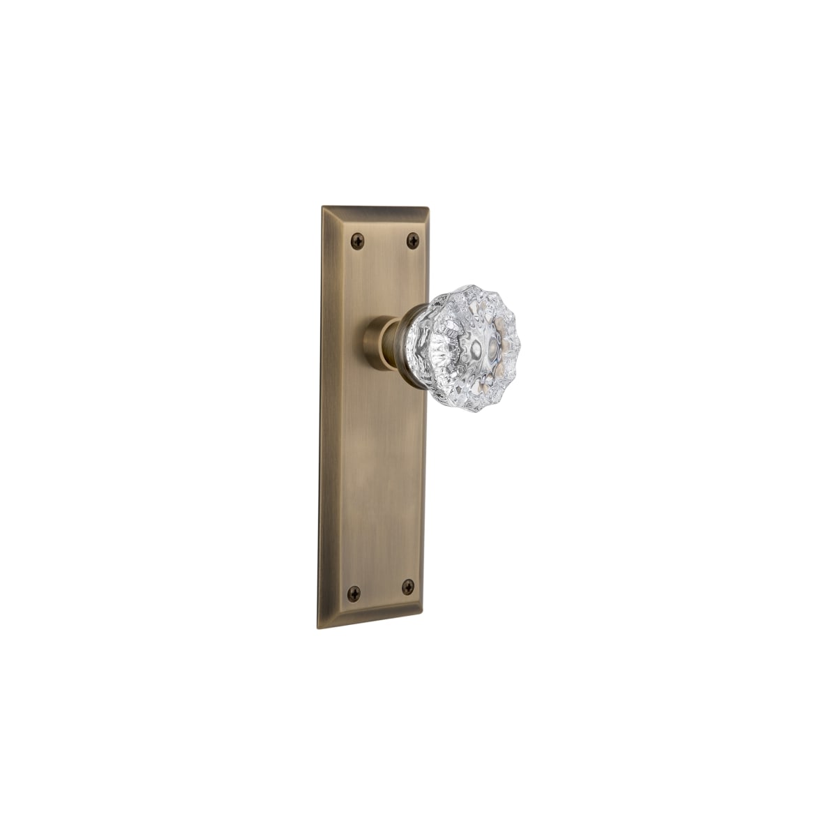 Nostalgic Warehouse 733109 Oil-Rubbed Bronze Crystal Solid Brass Privacy Door  Knob Set with New York Rose and 2-3/8