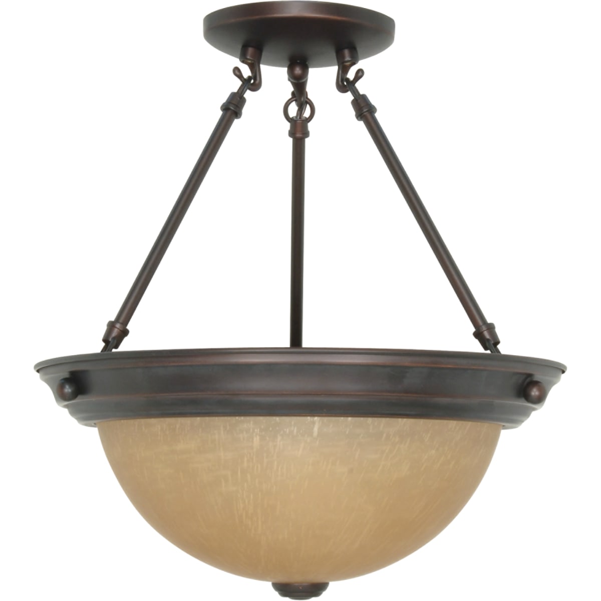 Nuvo Lighting 601259 2 Light 13 14 Wide Semi Flush Bowl Omicoo Updated LED Flame Effect Light Bulb 4 Modes Flame