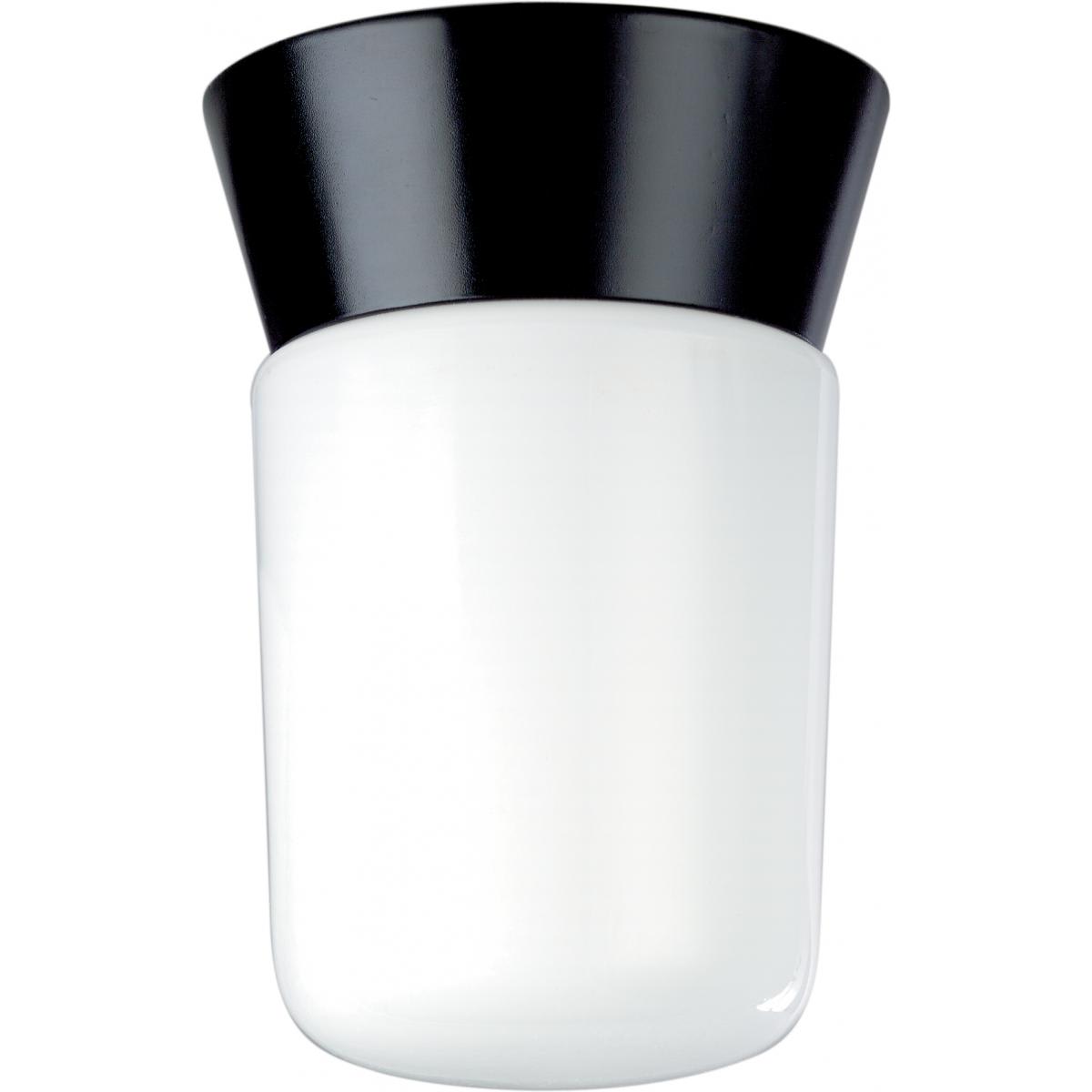 Nuvo 1 Light 8" Utility Wall Mount With White Glass Cylinder 