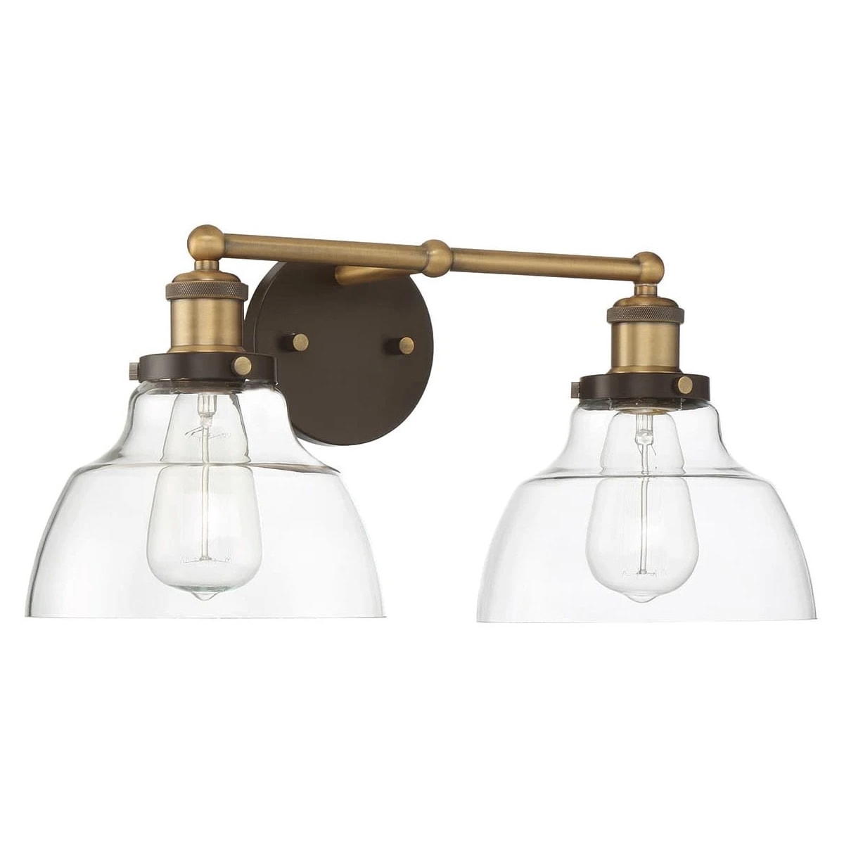 Oil rubbed bronze and brass vanity light sale