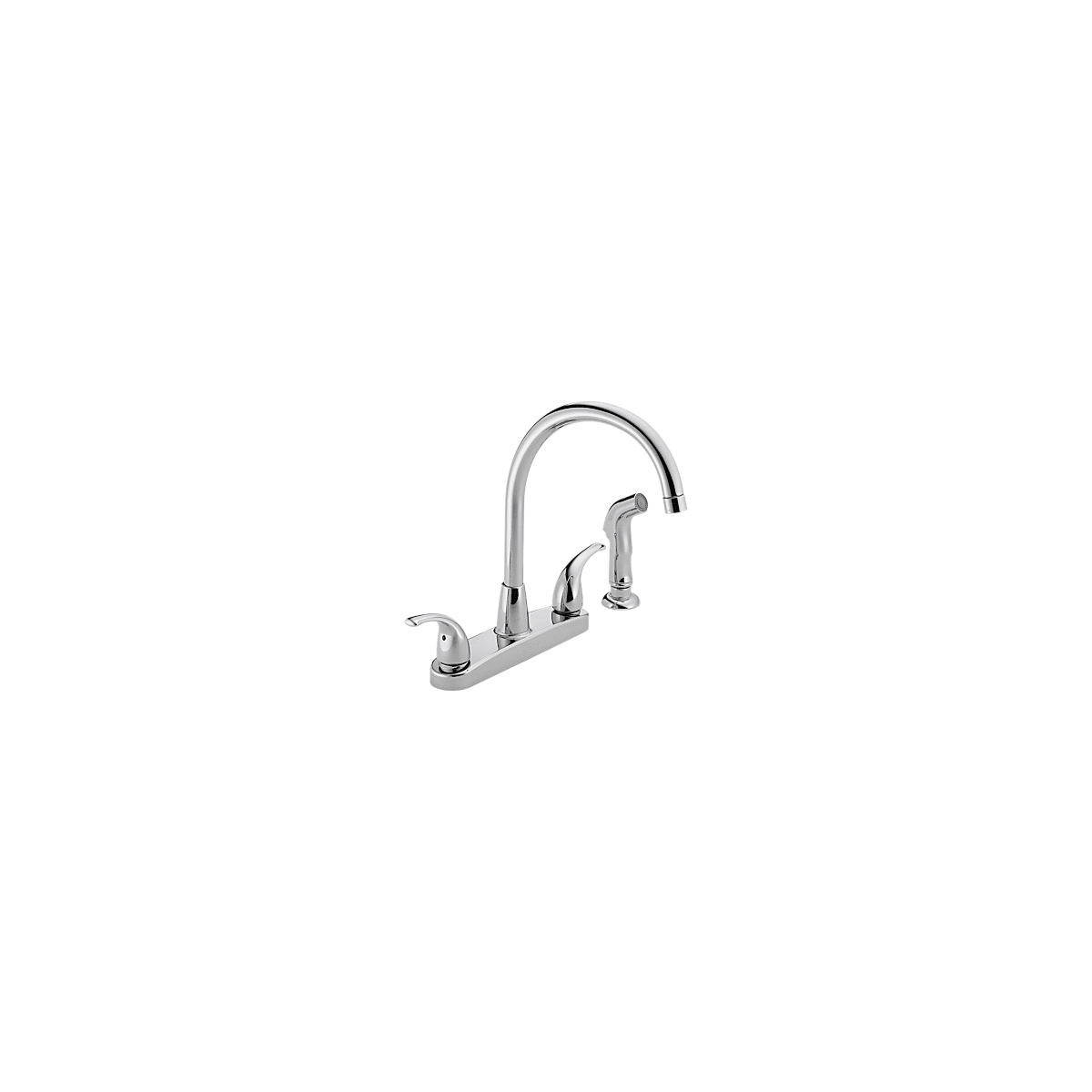 Peerless P299578lf Chrome Double Handle Kitchen Faucet With Side