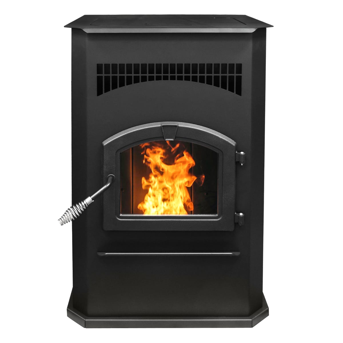 Pleasant Hearth PH50CABPS Black Cabinet 50,000 BTU Wood Pellet Burning Stove  with LED Comfort Control System, 120 Pound Hopper, 2,200 Square Foot Heat  Radius - VentingDirect.com