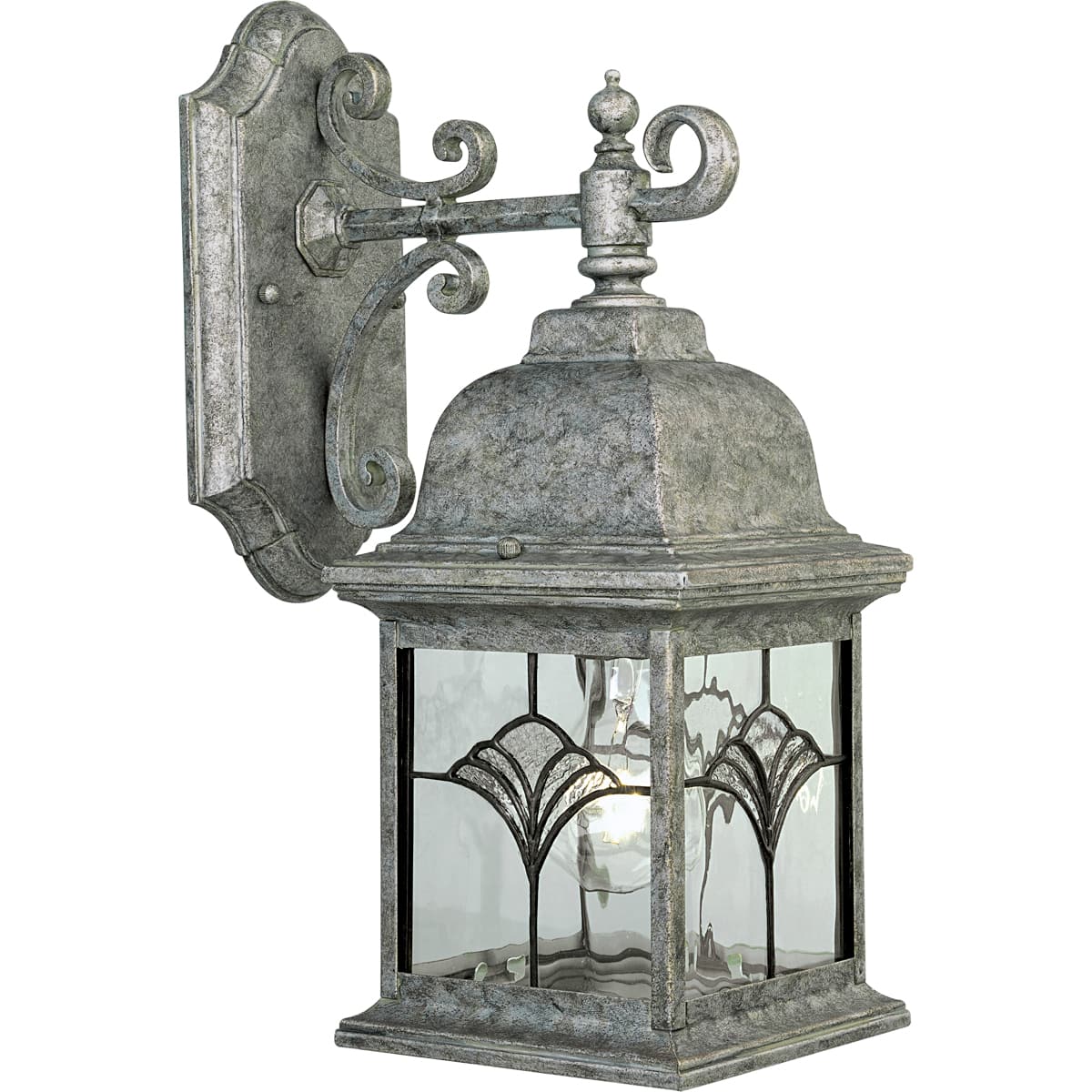Progress Lighting P5994 50 Golden Baroque Tiffany Single Light Outdoor Wall Lantern in Golden Baroque Finish with Tiffany Art Glass Panels LightingDirect