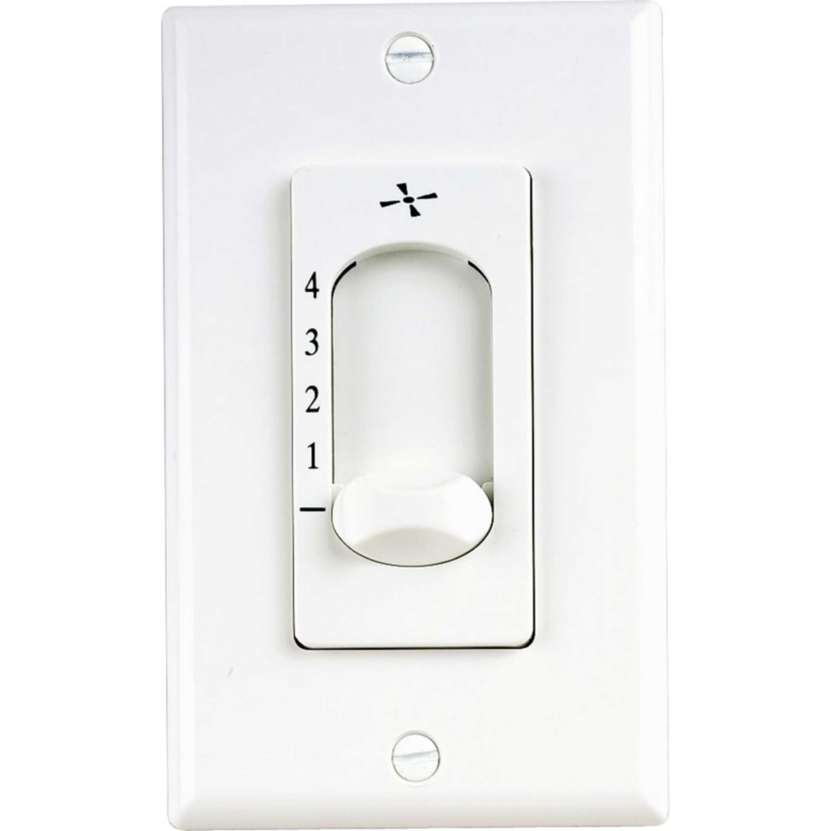4-Speed White Wall Mount Ceiling Fan Wall Switch 4-Speed White Wall Mount Ceiling Fan Wall Switch