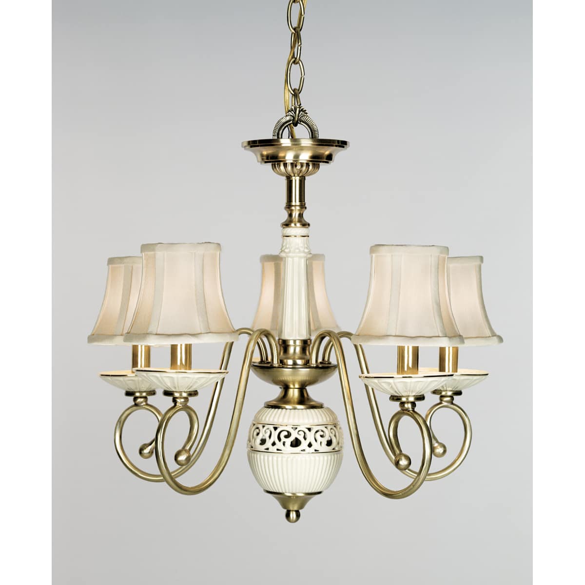 Quoizel LX5166H Burnished Brass 5 Light Mini Chandelier from