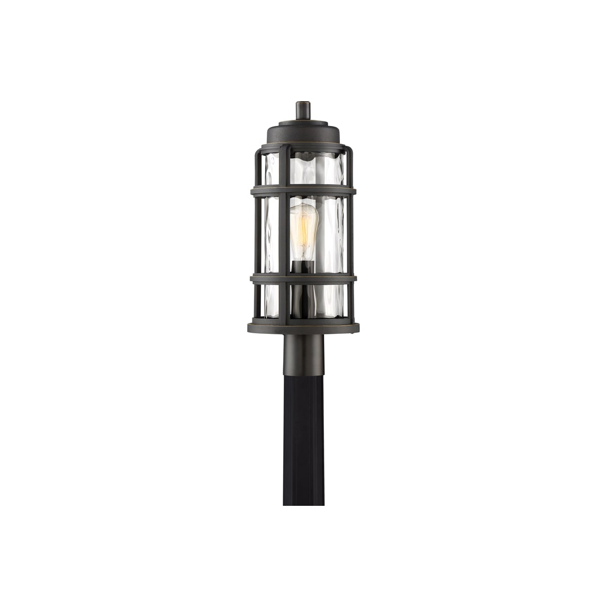 Quoizel DeSoto Palladian Bronze Transitional Clear Glass Lantern Pendant Light