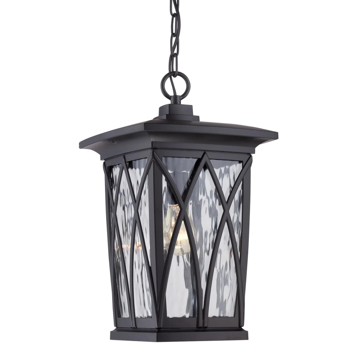 Quoizel GVR1910K Mystic Black Grover 1 Light Outdoor Pendant