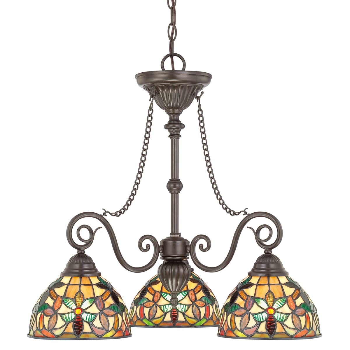Quoizel stained glass chandelier top