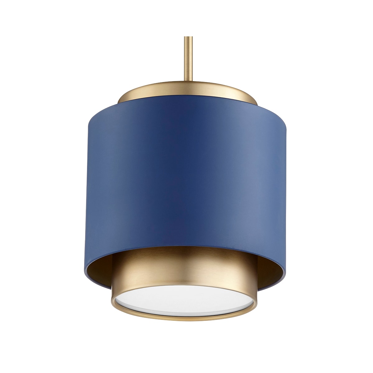 Quorum 1 Light Pendant Aged Brass w Blue 8010 3280