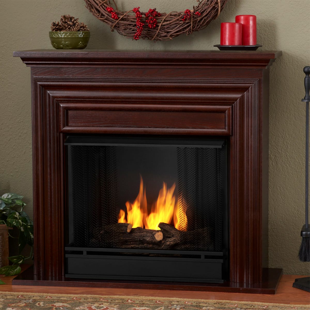 Real Flame 3900mc M Mahogany Indoor Gel, Jensen Real Flame Ventless Fireplace