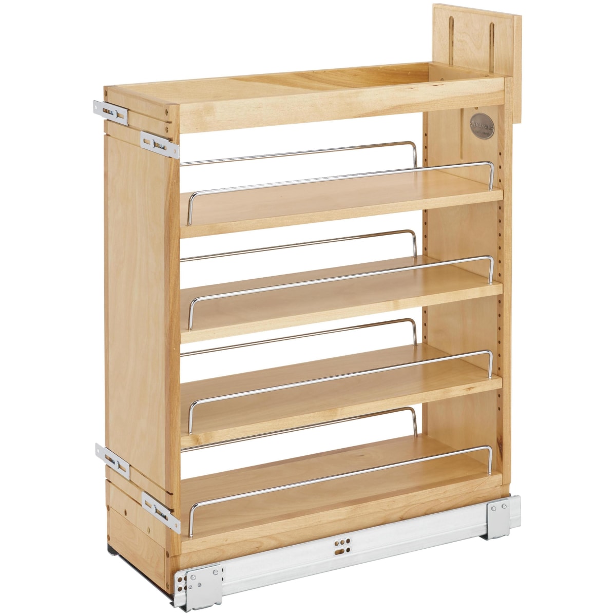 Wood Base Organizer 6 inch/4-Tier Pull-Out Shelf With Soft Close Blumotion  Slides