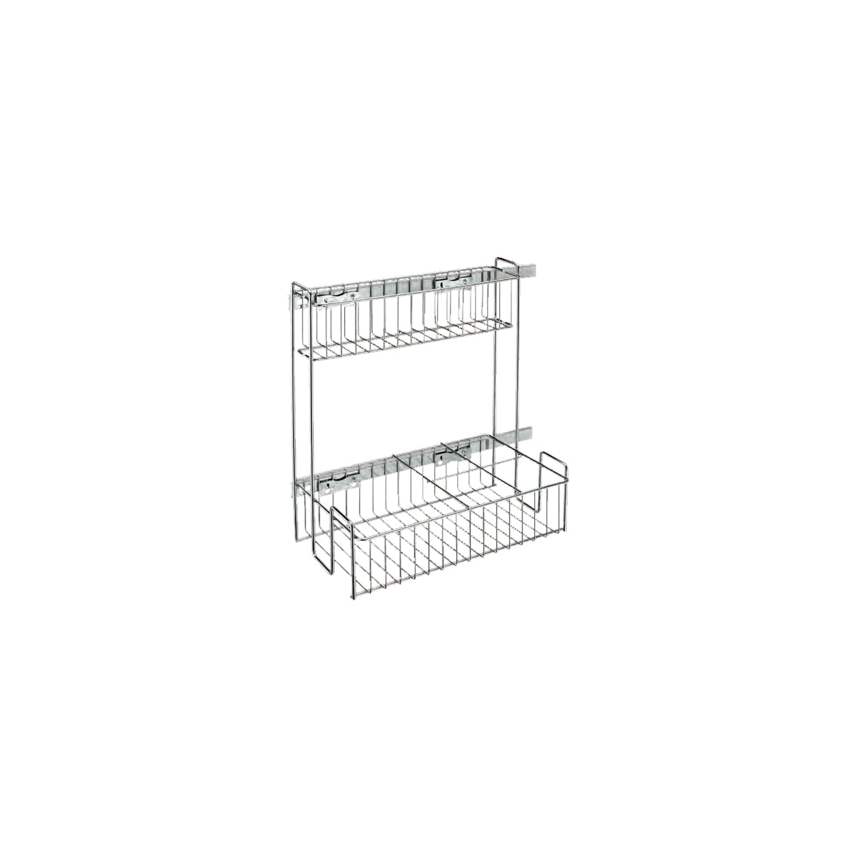 7-3/4 Inch Wide-Pull-Out Base Organizer, Chrome & Black, 548-BC-8C