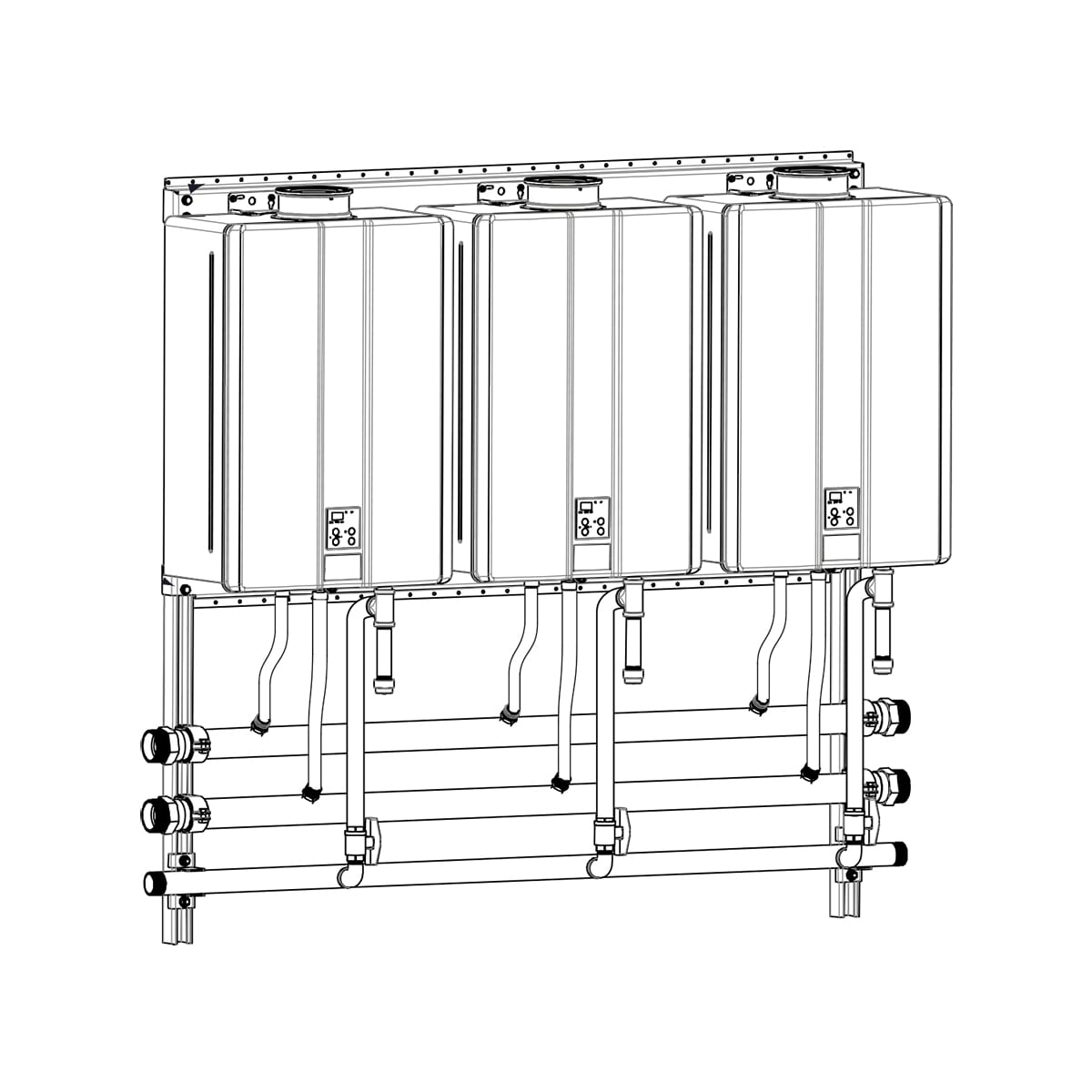 Rinnai TRW02IN N/A 2 Unit Wall Mounted Tankless Water Heater Rack System -  VentingDirect.com
