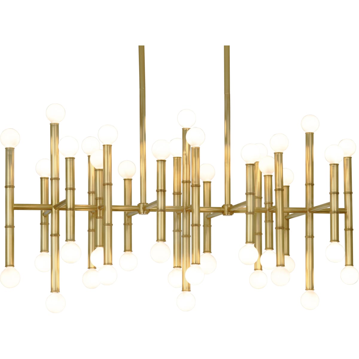 Robert Abbey 687 Modern Brass Meurice 42 Light 38 Linear Chandelier Lightingshowplace Com