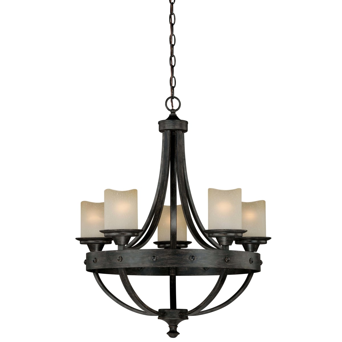 Roseto VXCH61546BLWL Black Walnut Luca 5 Light 25 Wide Pillar Candle Chandelier LightingDirect