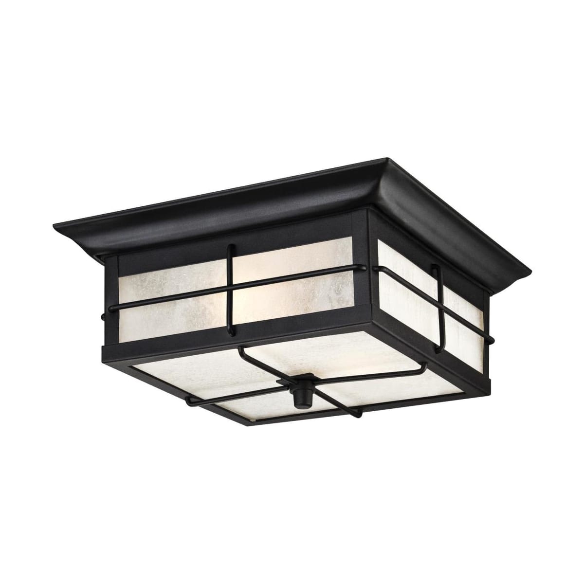 Roseto WCF93655TBL Textured Black Cranbrook 2 Light 11 Wide Flush Mount Square Outdoor Ceiling Fixture LightingDirect