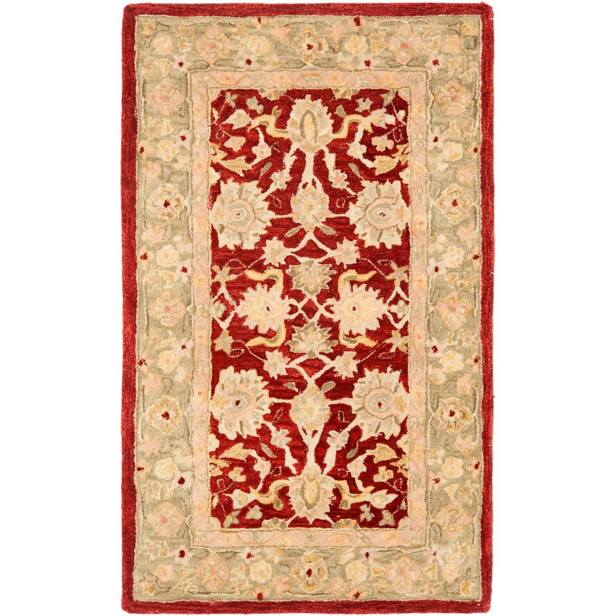 Safavieh An522d 3 Red Moss Anatolia 3 X 5 Rectangle Wool Hand Tufted Traditional Area Rug Lightingdirect Com
