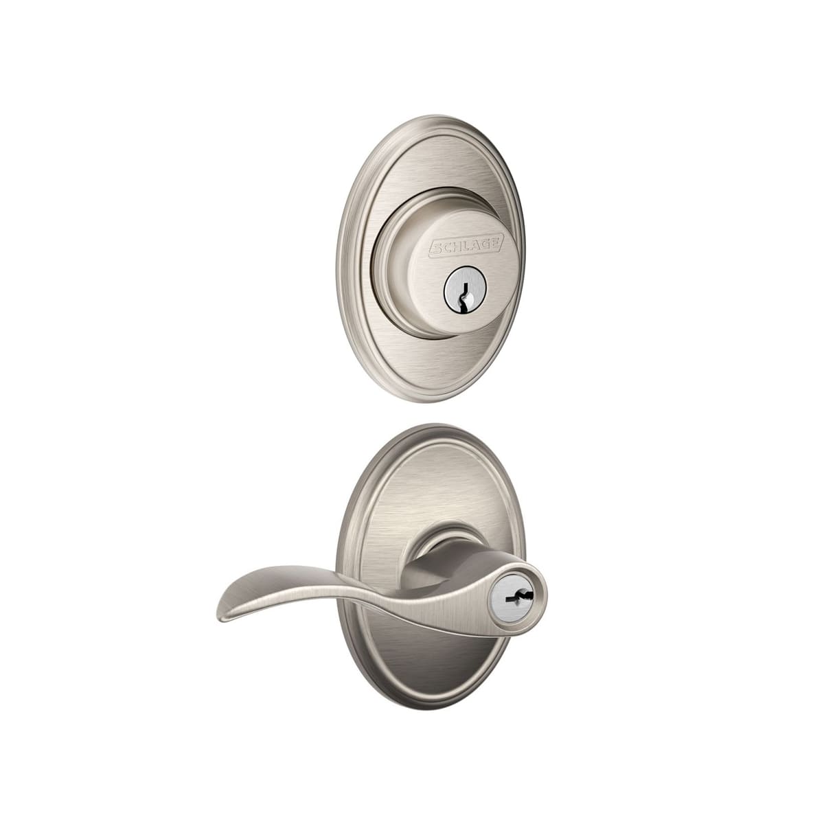 Schlage Accent Lever with Camelot Rose Interior Trim Pack for F