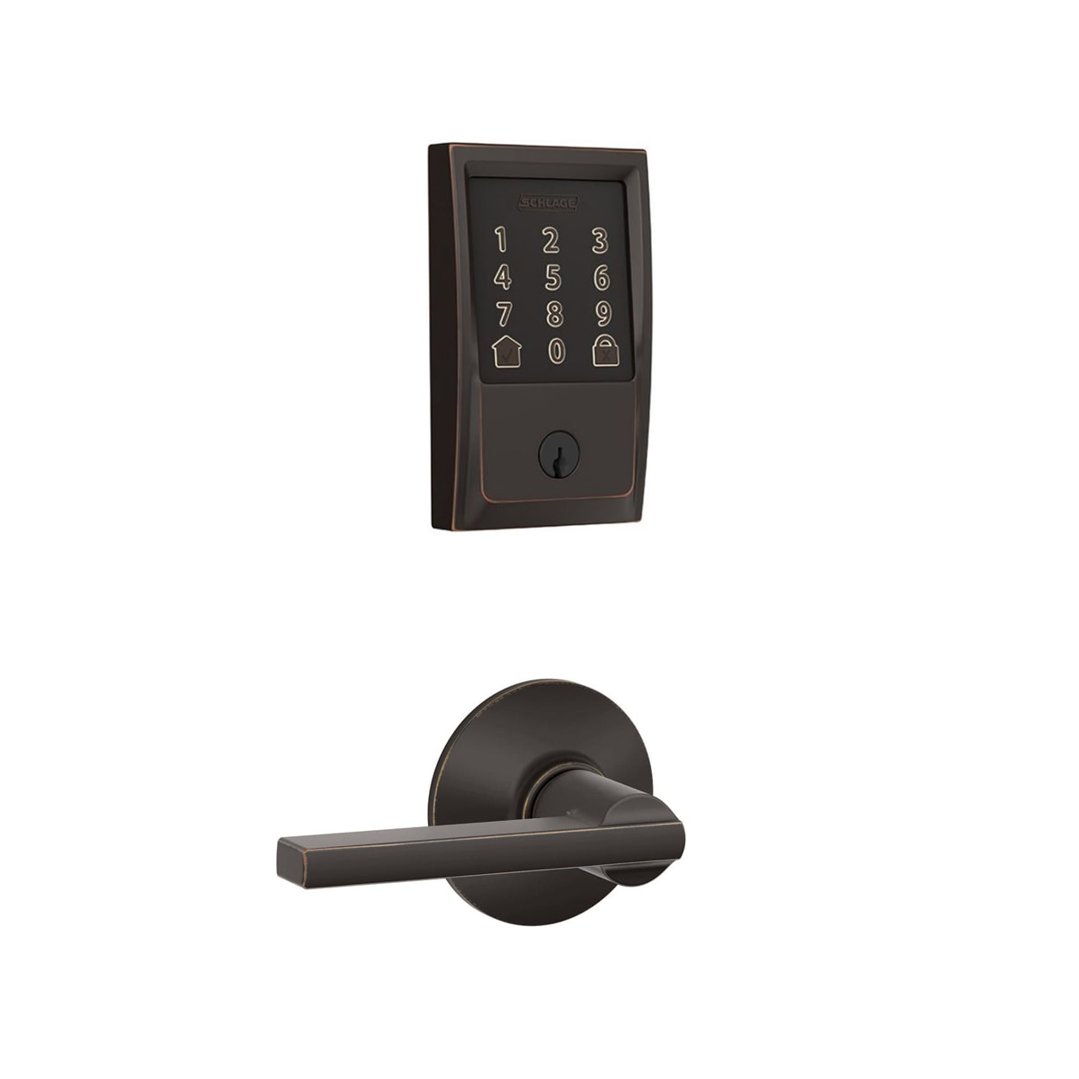 Satin Chrome Electronic Keyless Entry Deadbolt Keypad with Plymouth Trim  Rated AAA